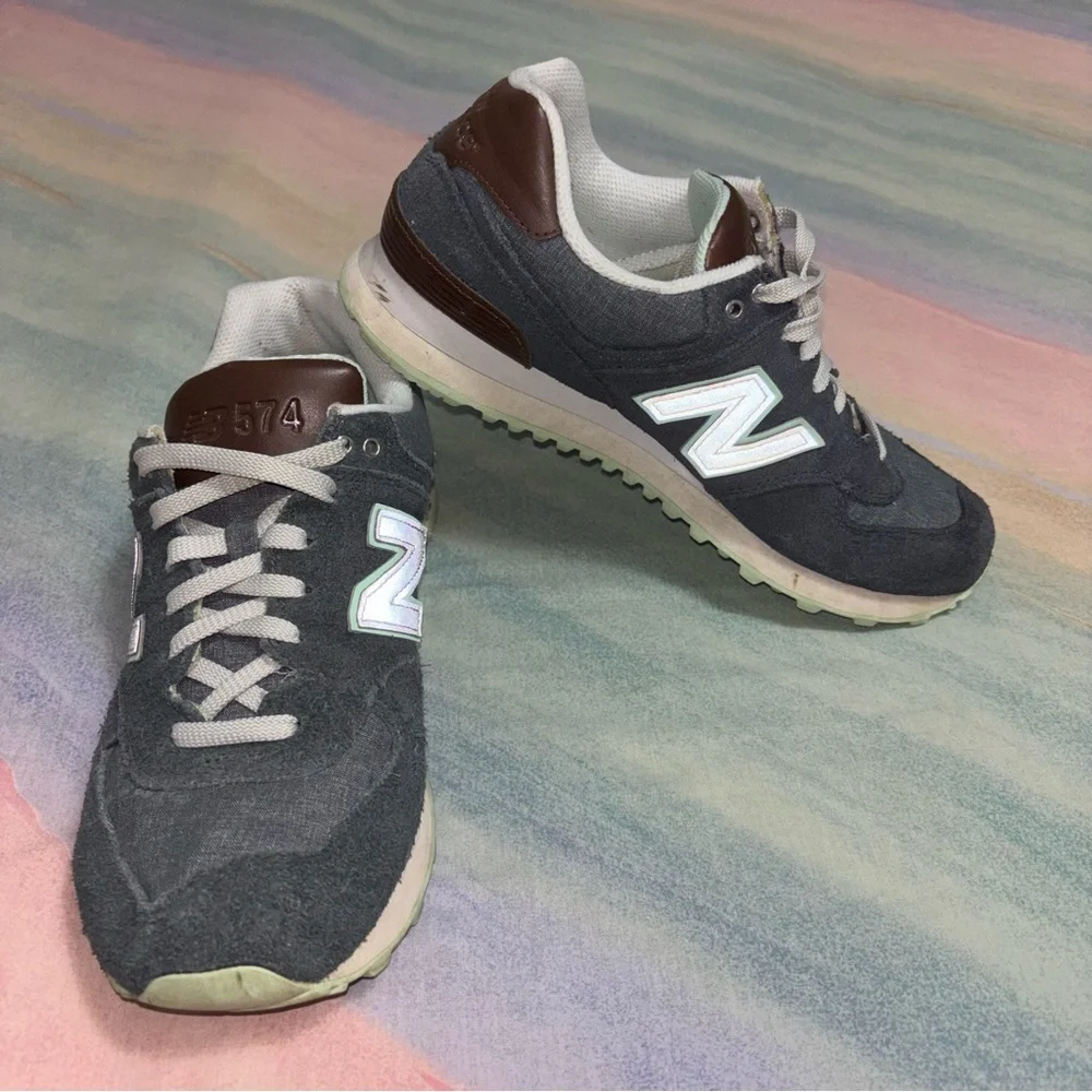 New Balance 574 Cruisin Blue Running Shoes size 8.5